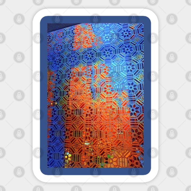 Blue and orange vector design Sticker by Art Enthusiast